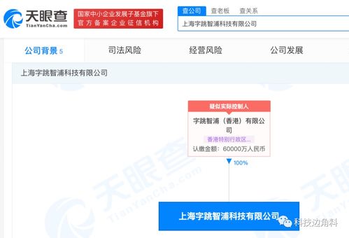 字節(jié)跳動成立上海字跳智浦科技公司，注冊資本6億元布局計(jì)算機(jī)軟硬件